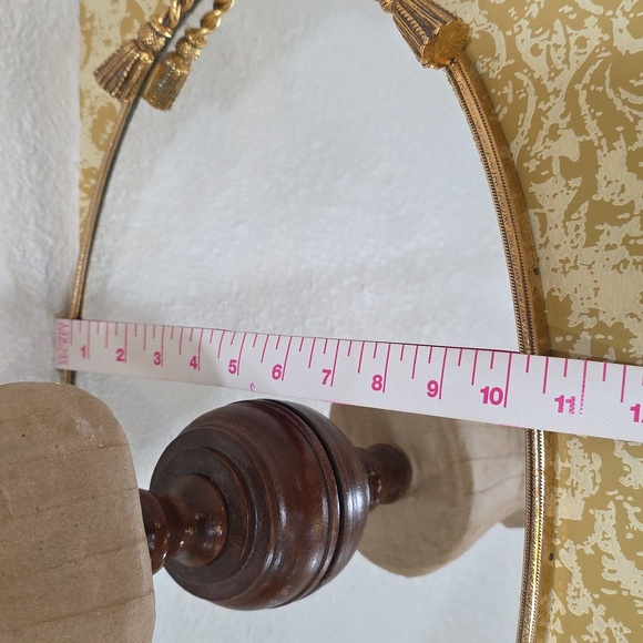 Vintage Oval Mirror vanity Tray golden color Heavy Metal - Picture 12 of 12